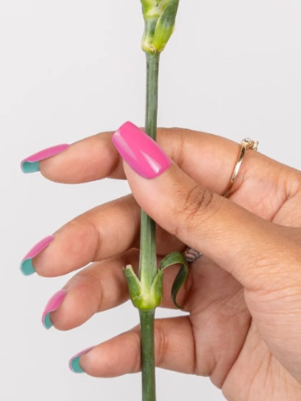 NEW Red Aspen Press-On Nails Medium Coffin Pink Turquoise Bambi's Lessons in